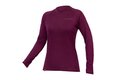Dámské triko s dlouhým rukávem ENDURA Baabaa Merino Aubergine