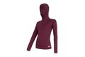Dámské triko s kapucí SENSOR Merino DF Burgundy