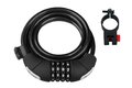Zámek FORCE Lux Spirálový kódový 180cm/8mm + Držák Black