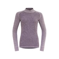 Dámské triko s dlouhým rukávem DEVOLD Kvitegga Merino 230 Cross Neck Orchid