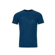 Triko ORTOVOX 185 Merino Tangram Logo Petrol Blue