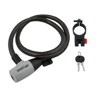 Zámek FORCE Ron Spirálový s držákem 80cm/12mm Black