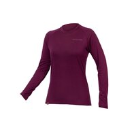 Dámské triko s dlouhým rukávem ENDURA Baabaa Merino Aubergine