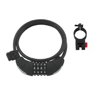 Zámek FORCE F Lux Spirálový kódový 120cm/8mm + držák Black