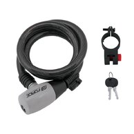 Zámek FORCE Ron Spirálový s držákem 185cm/8mm Black