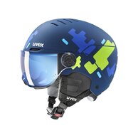 Přilba UVEX Rocket JR Visor Blue puzzle m