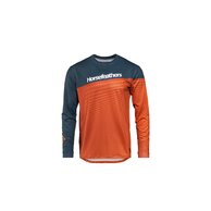 Dres s dlouhým rukávem HORSEFEATHERS Quantum Petrol/Burnt Orange