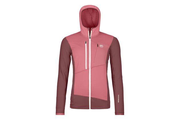 Dámská mikina s kapucí ORTOVOX Fleece Grid Hoody Mountain Rose