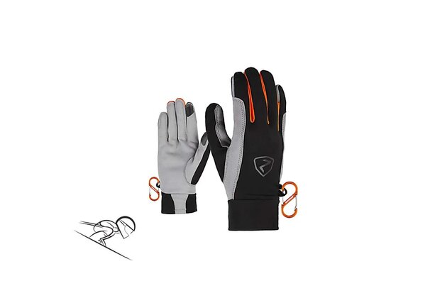 Rukavice ZIENER Gusty Touch Black/Orange
