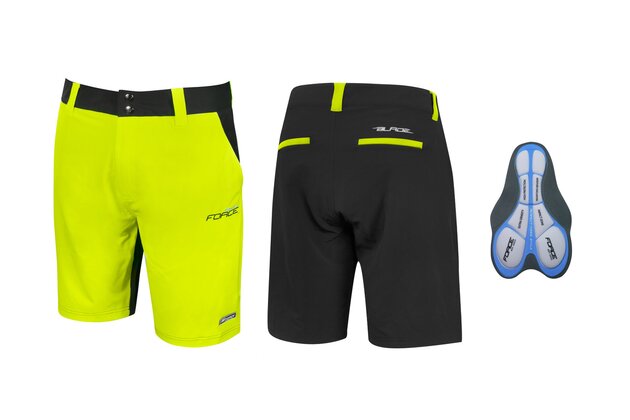 Kraťasy s vložkou FORCE F Blade Mtb Black/Fluo