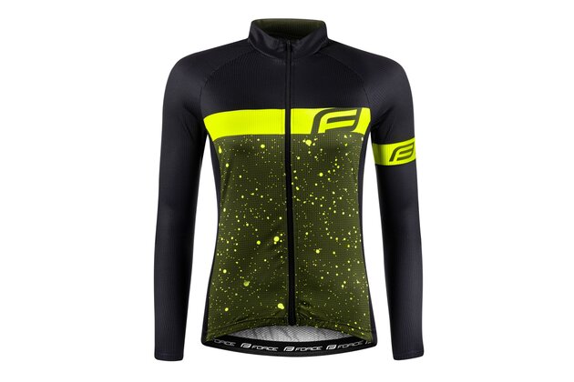 Dámský dres s dlouhým rukávem FORCE Spray Lady Army/Fluo
