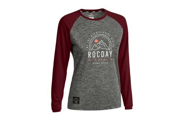 Dámský dres s dlouhým rukávem ROCDAY Camber Melange/Burgundy