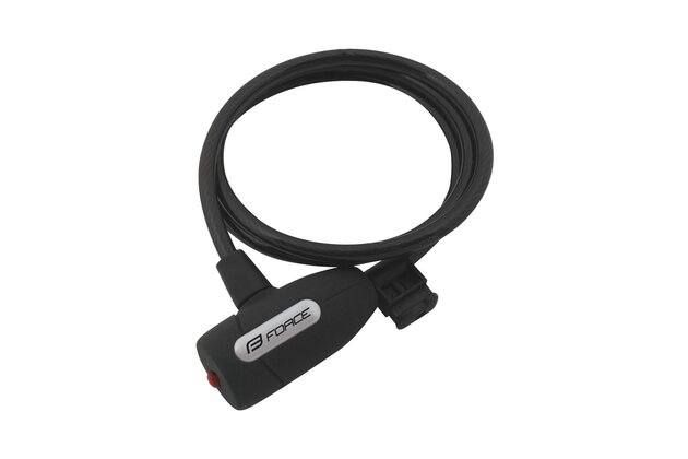 Zámek FORCE F Lux Spirálový s držákem 120cm/8mm Black