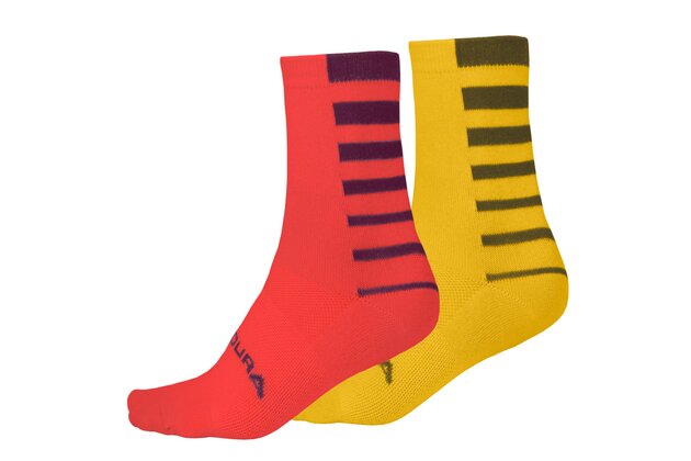 Ponožky ENDURA Coolmax Stripe (2-balení) Pomegranate