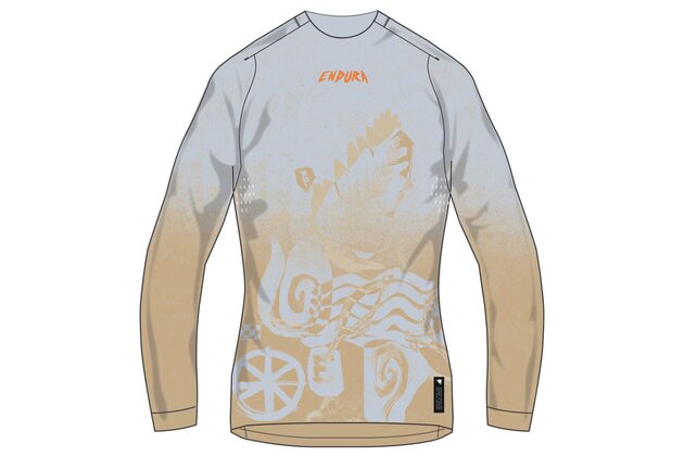 Dámské triko s dlouhým rukávem ENDURA Singletrack Print Aero Blue