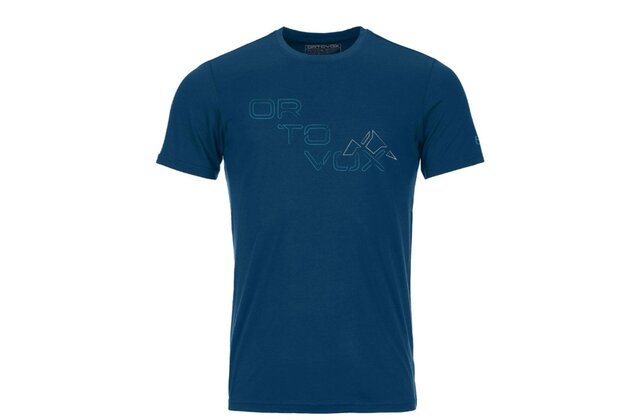Triko ORTOVOX 185 Merino Tangram Logo Petrol Blue