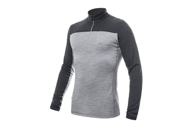 Triko zip SENSOR Merino Bold Grey/Anthracite