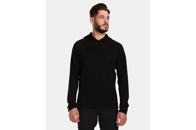 Vlněný svetr s kapucí KILPI Moseo Black Vlněný svetr s kapucí KILPI Moseo Black