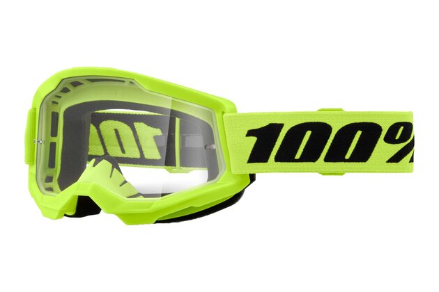 Brýle 100% Strata 2 Neon Yellow/Clear Lens