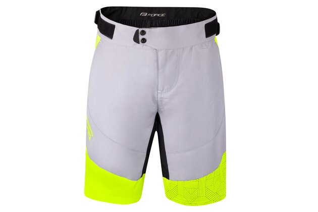 Kraťasy s odnímatel vložkou FORCE F Storm Grey/Fluo
