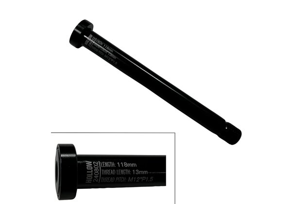 Přední pevná osa LAPIERRE 12x118mm  P1.5 x 13 mm Aircode DRS / Xelius SL 2021/2022/2023 / Crosshill CF