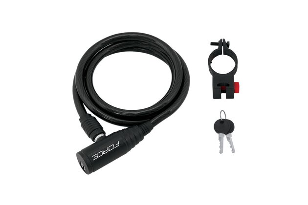 Zámek FORCE F Eco Spirálový s držákem 120cm/8mm Black