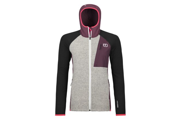 Dámská mikina s kapucí ORTOVOX Fleece Gp Classic Knit Hoody Mountain Rose