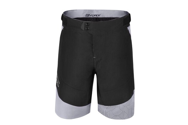 Kraťasy s odnímatelnou vložkou FORCE F Storm Black/Grey