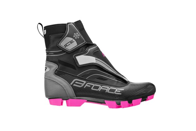 Dámské zimní MTB tretry FORCE ICE21 Black/Pink
