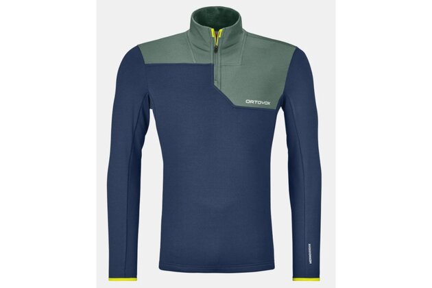 Mikina ORTOVOX Fleece Light Zip Neck Deep Ocean