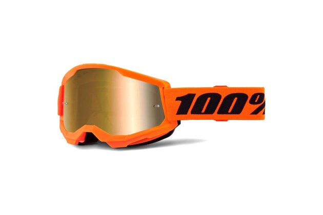 Brýle 100% Strata 2 Neon Orange/Mirror True Gold Lens