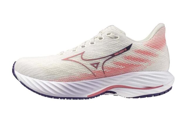 Dámské běžecké boty Mizuno WAVE RIDER 28 MIZSnowWhite CamelliaRose VinI