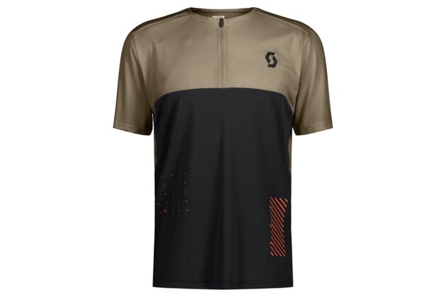Triko SCOTT Trail Vertic Zip SS Toastbeige/Black