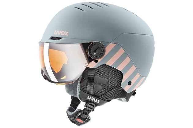 Přilba UVEX Rocket JR Visor Rhino-blush mat- 54-58cm