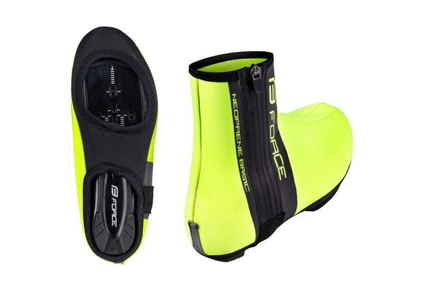 Návleky na tretry FORCE Neopren Basic Fluo-Green