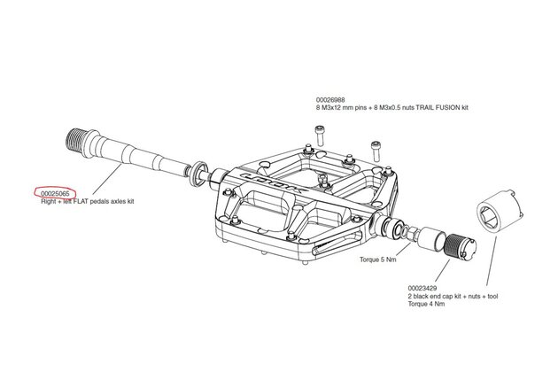 Náhradní díl LOOK Right + left FLAT pedals axles kit