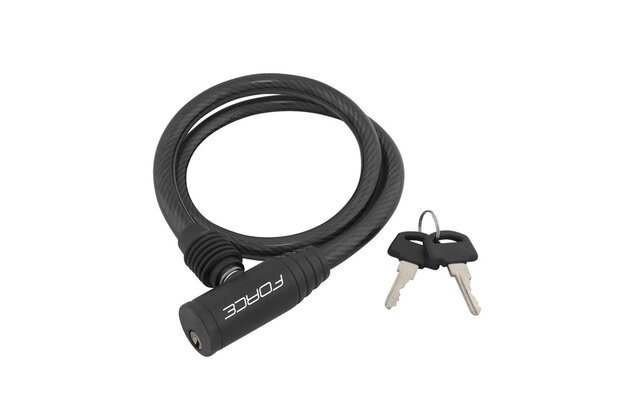 Zámek FORCE F Eco Spirálový bez držáku 80cm/12mm Black