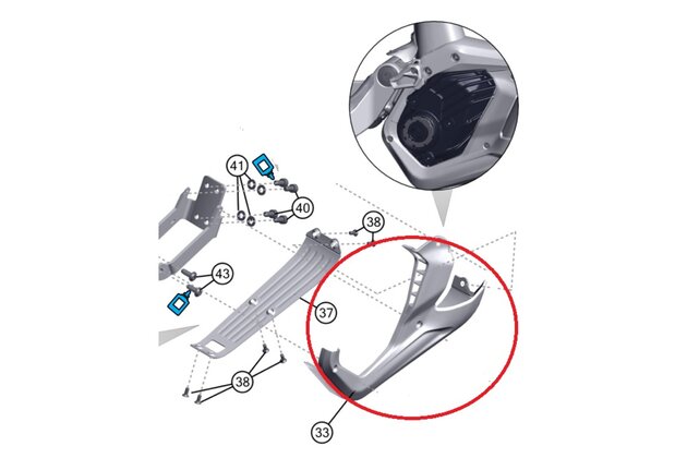 Kryt motoru pravý LAPIERRE Overvolt BES3 / GHOST E-ASX 130/160 750Wh