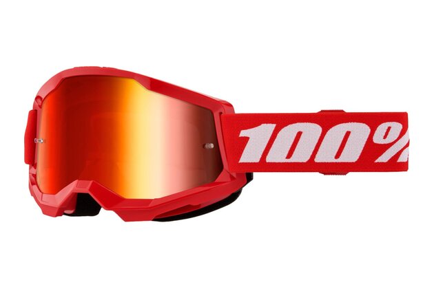 Brýle 100% Strata 2 Red/Mirror Red Lens
