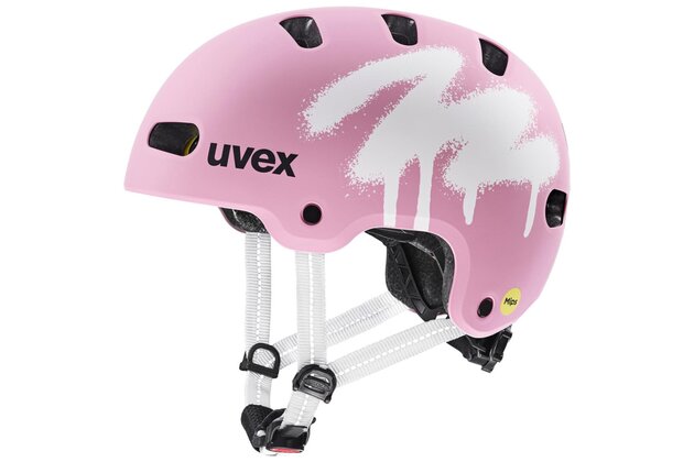 Dětská helma UVEX Kid 4 Style Mips Spray Strawberry Matt