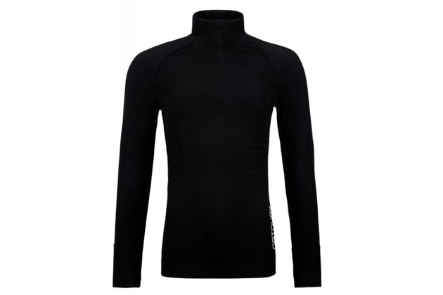 Dámské triko s dlouhým rukávem ORTOVOX 230 Competition Zip Neck Black Raven