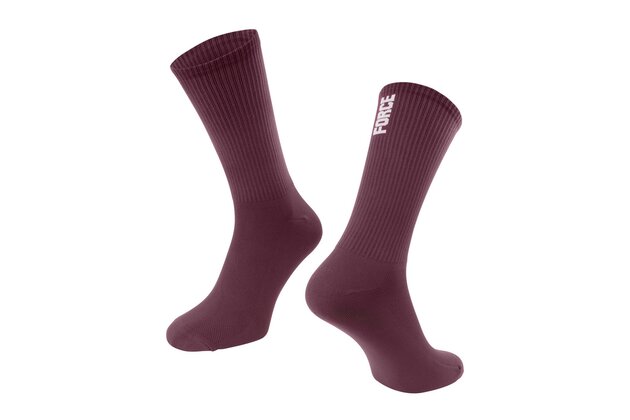 Ponožky FORCE Longer Slim Burgundy