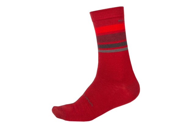 Zimní ponožky ENDURA Baabaa Merino Stripe Red