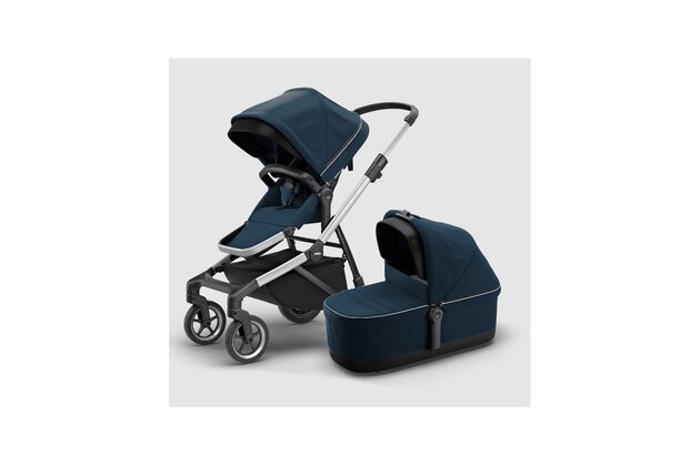 THULE Sleek+Bassinet Aluminum/Navy Blue