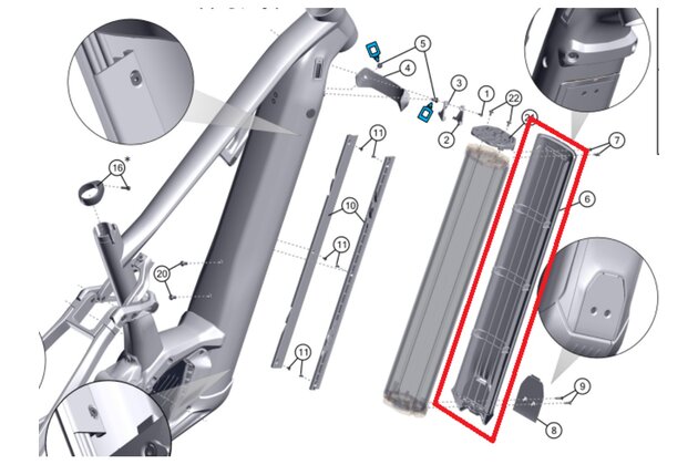 Kryt baterie GHOST E-ASX MY23/24 750Wh / Lapierre Overvolt MY23 750Wh
