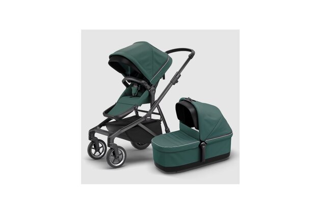THULE Sleek+Bassinet Mallard Green on Black