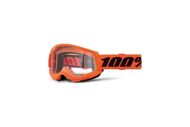 Brýle 100% Strata 2 Neon Orange/Clear Lens
