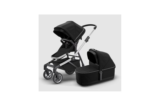 THULE Sleek+Bassinet Aluminum/Midnight Black