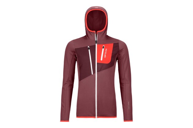 Dámská mikina s kapucí ORTOVOX Fleece Grid Mountain Rose