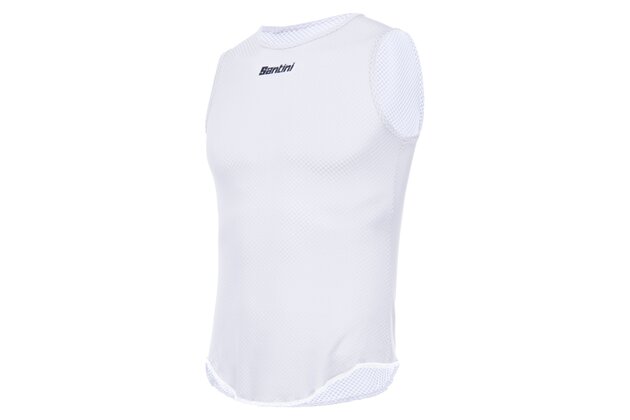 Unisex funkční tričko bez rukávů SANTINI Lieve White